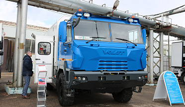 At the exhibition, VOLAT presented MZKT-4503KM-010, a joint project with MAZ-KUPAVA